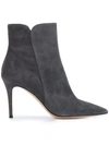 Gianvito Rossi Pointed Ankle Boots In Grey