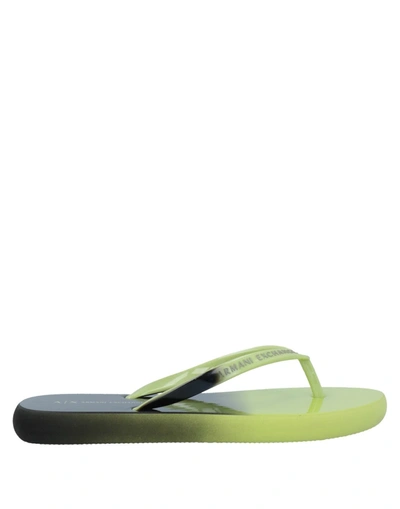 Armani Exchange Toe Strap Sandals In Green