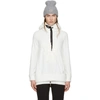 Moncler White Down Embroidered Logo Hoodie