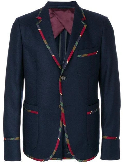 Gucci Striped Trim Blazer In Blue