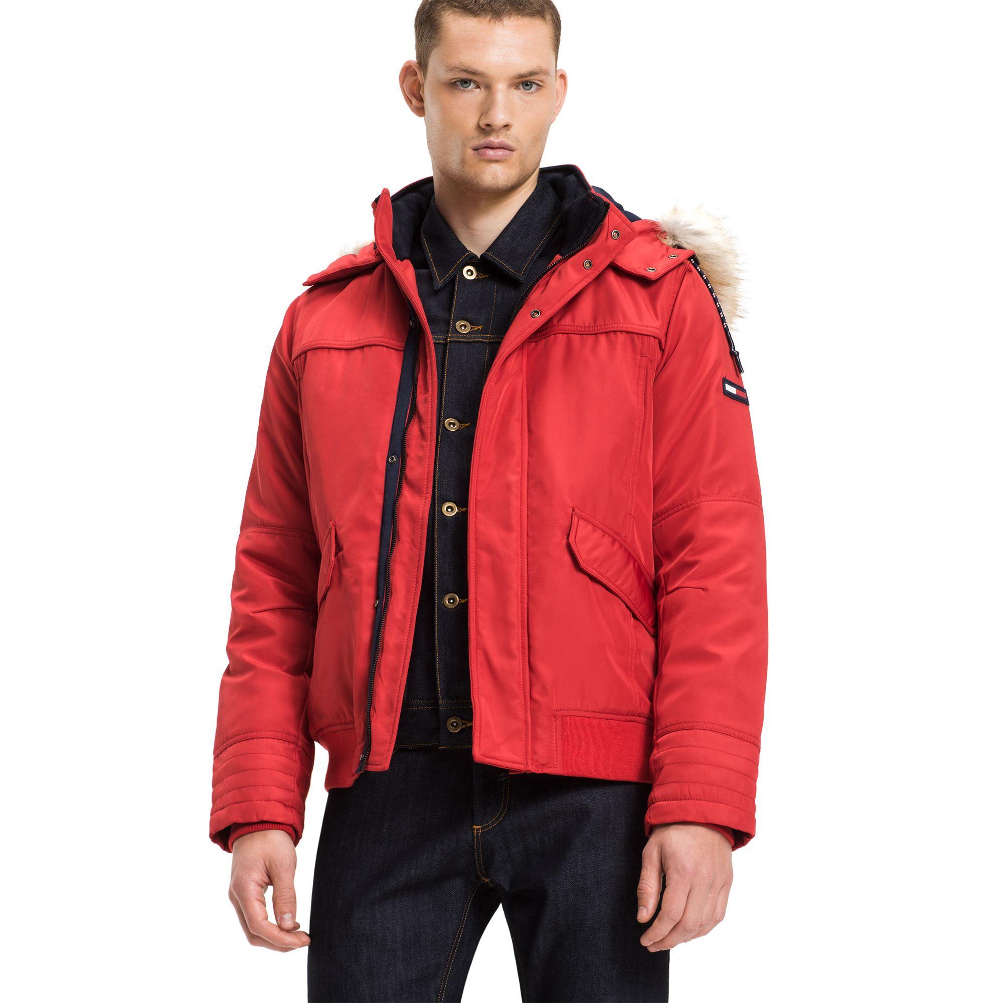 red tommy hilfiger bomber jacket