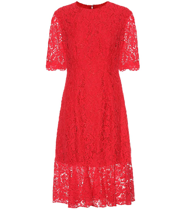 carolina herrera red lace dress