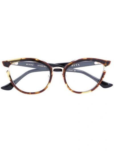 Dita Eyewear Mikro Butterfly Frame Glasses In Brown