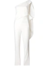 Roland Mouret Asymmetric Tailored Jumpsuit In White