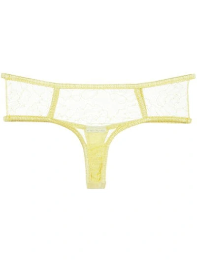 Fleur Du Mal Opening Ceremony Rose Lace Hipster Thong In Yellow
