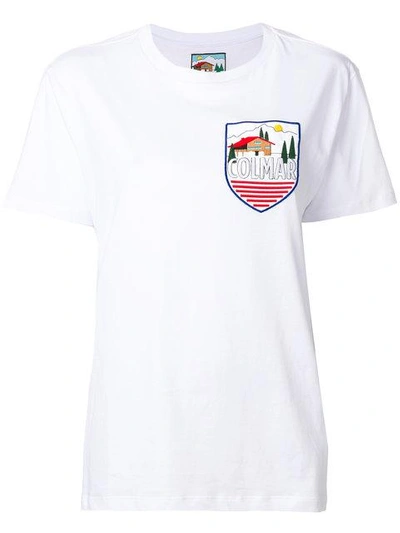 Au Jour Le Jour For Colmar T-shirt Mit Wappen-stickerei - Weiss In White