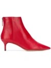 Alexandre Birman Red Kittie Ankle Boot In Red/flame