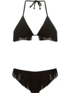 Amir Slama Fringed Halterneck Bikini Set In Black