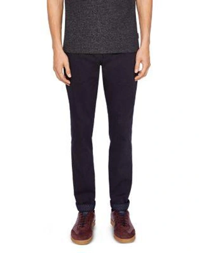 Ted Baker Maxchi Slim Fit Textured Dress Pants In Charcoal