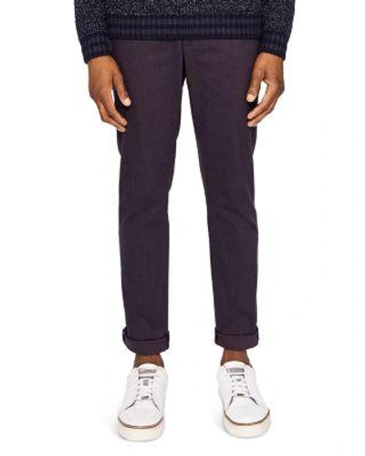 Ted Baker Maxchi Slim Fit Textured Dress Pants In Purple