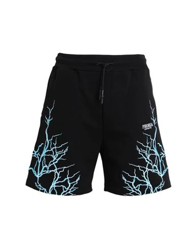 Phobia Archive Black Shorts With Blue And Lightblue Lightning Man Shorts & Bermuda Shorts Black Size
