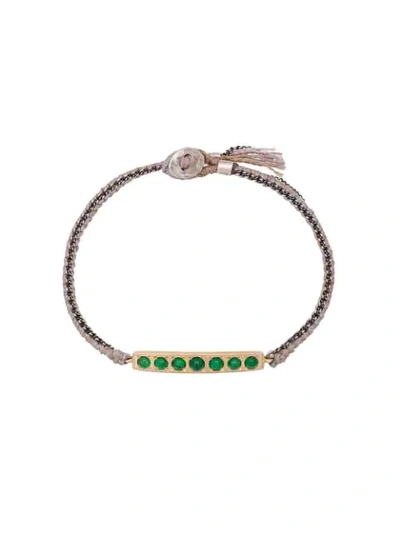 Brooke Gregson 14kt Gold 7 Emerald Bar Bracelet In Neutrals