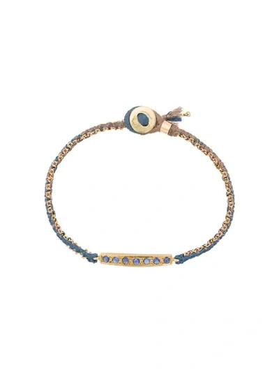 Brooke Gregson 18kt Gold 7 Blue Sapphire Bar Bracelet