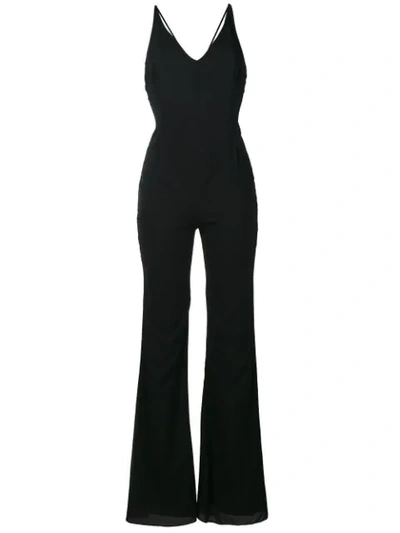 Haney Woman Gloria Stretch-silk Crepe De Chine Jumpsuit Black