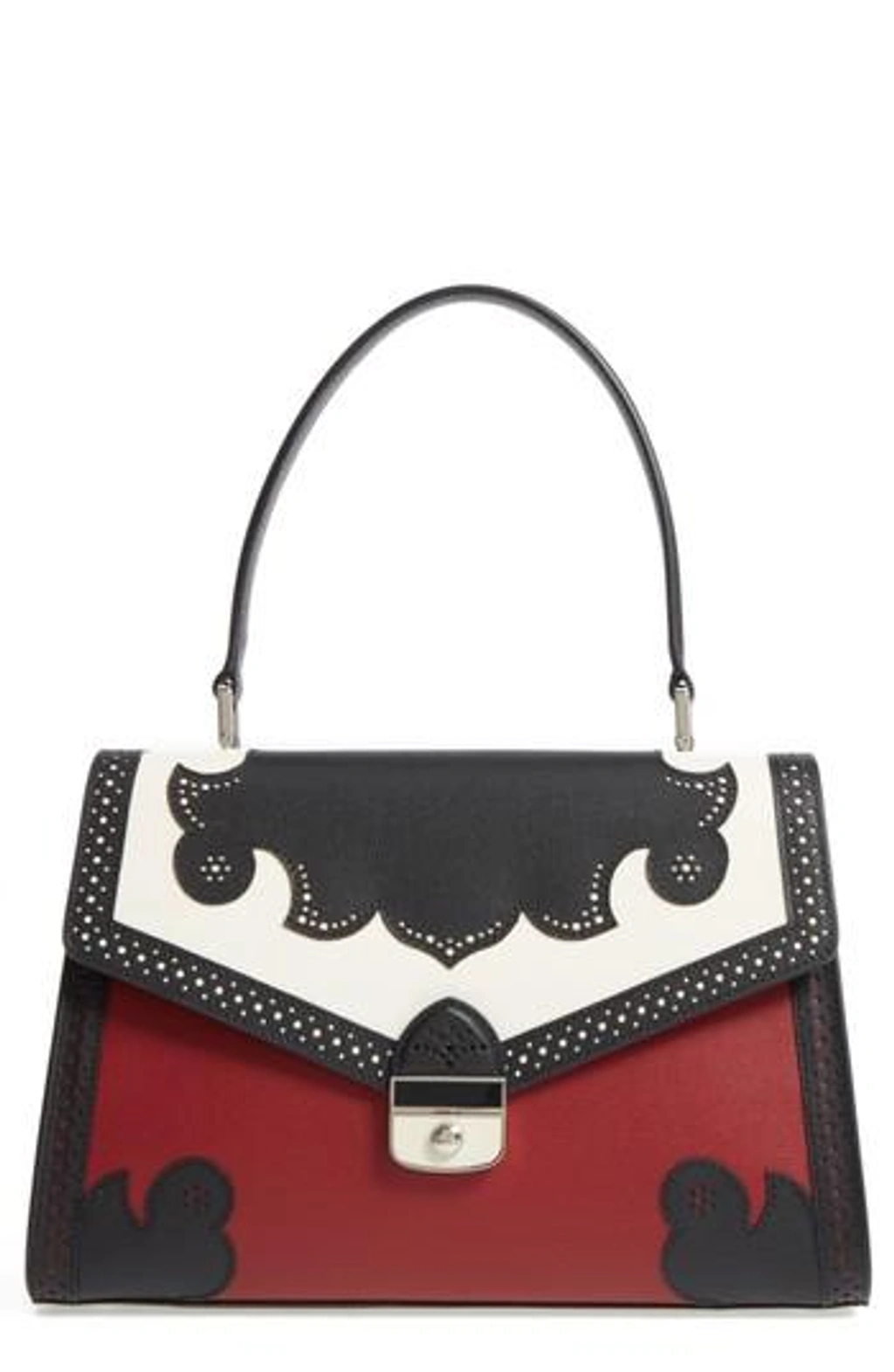Longchamp Effrontee Leather Satchel Red In Red Lacquer