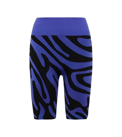 Adidas By Stella Mccartney + Wolford Agent Of Kindness Recycled Stretch-jacquard Shorts In Blue