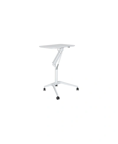 Unique Furniture Hanie Laptop Cart Workpad With Adjustable Height In White