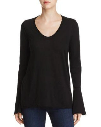 Michael Stars Bell Sleeve Top In Black