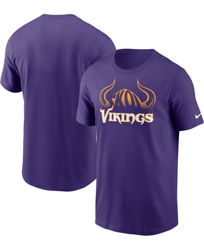 Nike Men's Minnesota Vikings Hometown Collection Helmet T-shirt In Purple