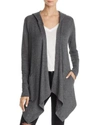 Splendid Hooded Thermal Cardigan In Charcoal