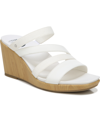 Dr. Scholl's Women's Giggle Strappy Sandals Women's Shoes In White Faux Leather/fabric