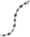 Givenchy Silver-tone Clear & Blue Stone Flex Bracelet In Denim/ Silver