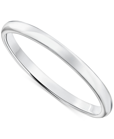 Macy's Polished Comfort Fit Wedding Band In Platinum
