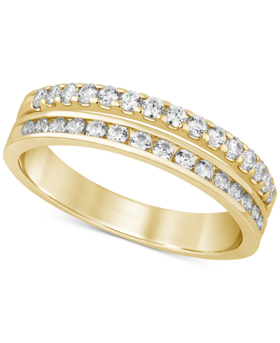 Macy's Diamond Split Row Band (1/2 Ct. T.w.) In 14k Gold In Yellow Gold