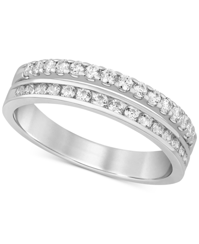 Macy's Diamond Split Row Band (1/2 Ct. T.w.) In 14k Gold In White Gold