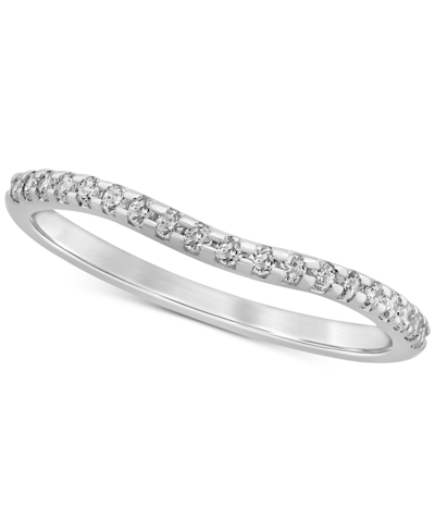 Macy's Diamond Curved Band (1/6 Ct. T.w.) In 14k Gold In White Gold