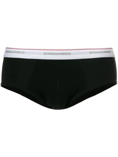 Dsquared2 Logo Band Briefs In Black