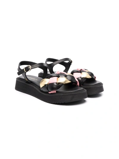 Florens Kids' Buckle-fastening Open-toe Sandals In Black