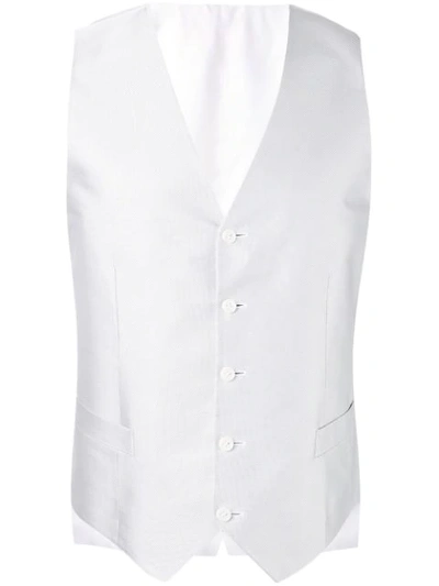 Canali Button Up Waistcoat In Grey
