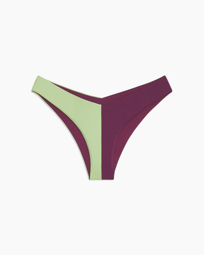 Onia Chiara Colorblock Tricot Bikini Bottom In Purple