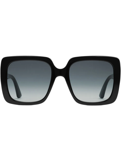 Gucci Rectangular-frame Acetate Sunglasses In Black