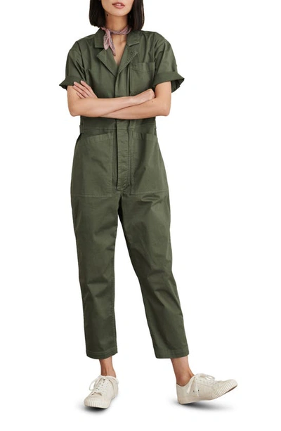 Alex Mill Romy Garment Dyed Cotton Boilersuit In Faded Olive