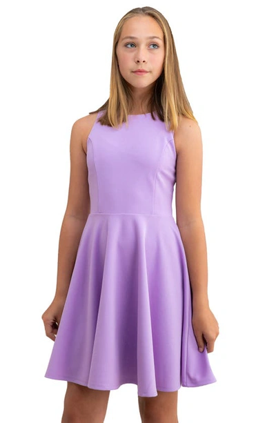 Un Deux Trois Kids' Racerback Fit & Flare Dress In Lilac