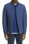 Zegna Stratos Quilted Down Shirt Jacket In Blue