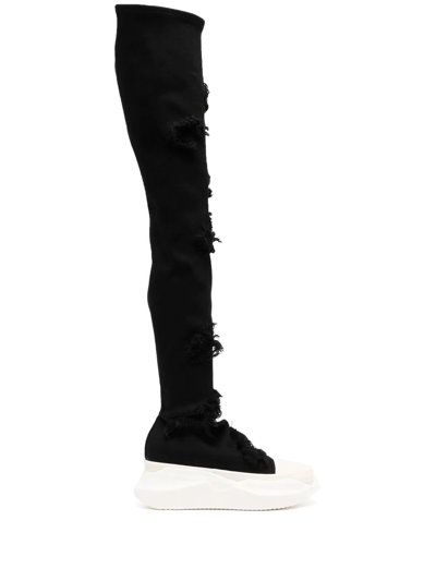 DRKSHDW Rick Owens リックオウエンス Slashed Fogachine Rick Owens Drkshdw Fogachine Abstract Slashed Stocking Boots