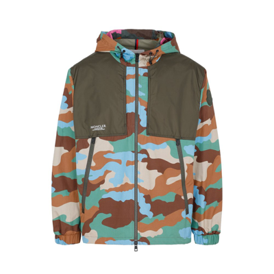 Moncler Kounde Camo-print Cotton-canvas Hooded Jacket In Multi-colored