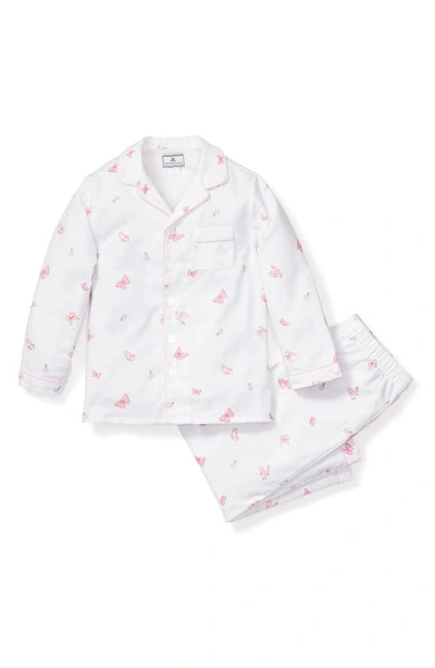 Petite Plume Babies' Kids' Butterflies Two-piece Pajamas In White