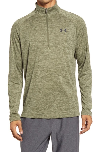 Under Armour Tech Half Zip Sweatshirt In Marine Od Green