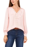 Vince Camuto Studded Blouse In Fresh Pink