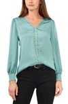 Vince Camuto Studded Blouse In Teal Lake