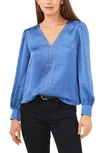 Vince Camuto Studded Blouse In Steel Blue