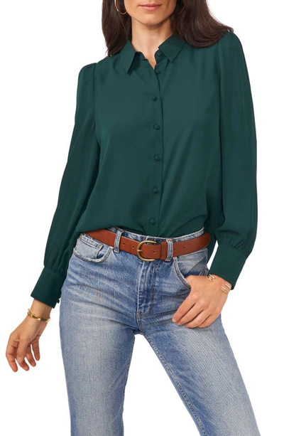 Vince Camuto Puff Sleeve Button-up Shirt In Windsor Moss