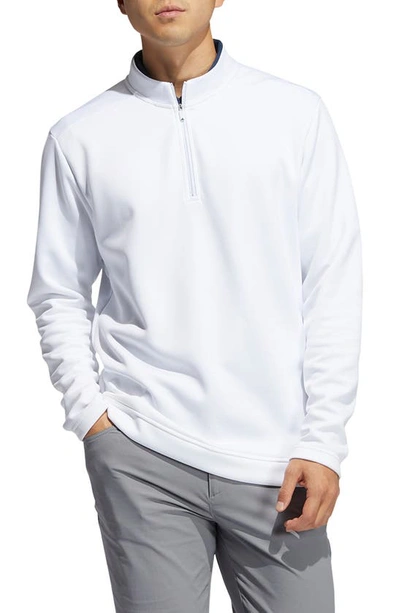 Adidas Golf Half Zip Pullover In White