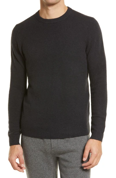 Nordstrom Cashmere Crewneck Sweater In Black Caviar