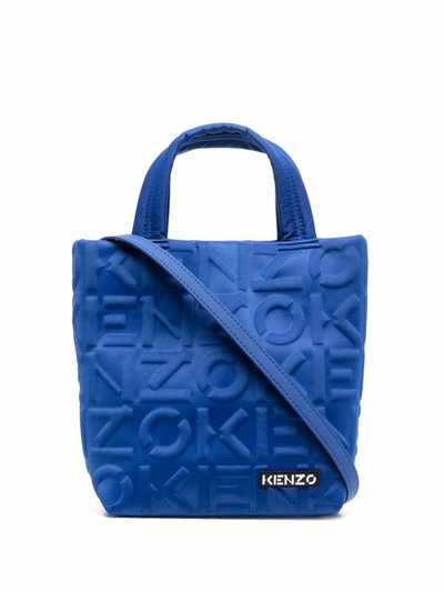 Kenzo Logo-patch Tote Bag In Blau