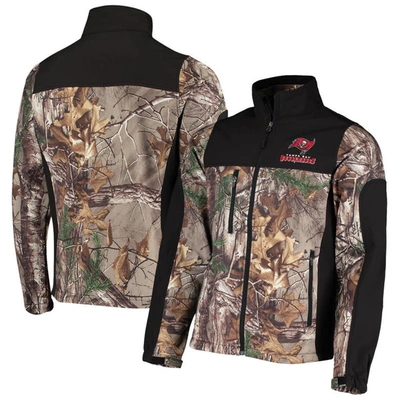 Dunbrooke Realtree Camo/black Tampa Bay Buccaneers Circle Hunter Softshell Full-zip Jacket